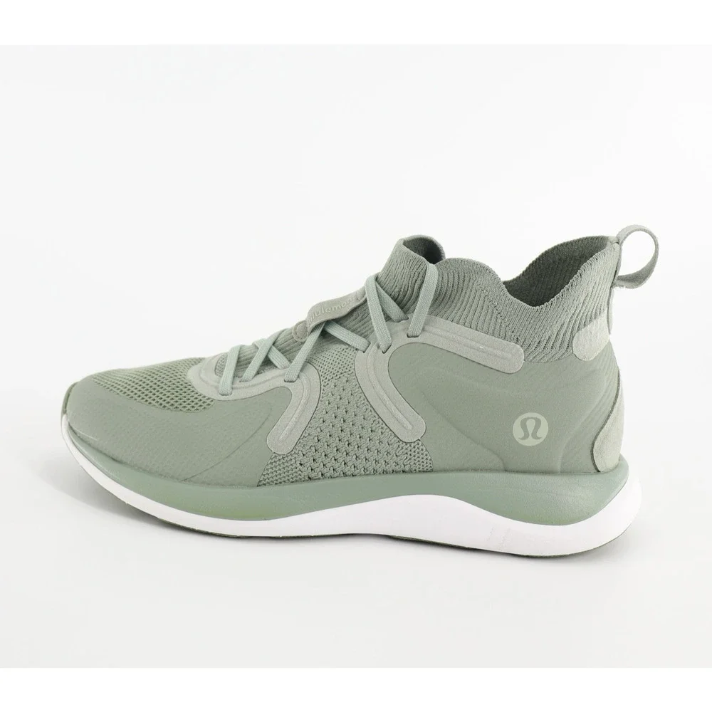 Lululemon Women Sz 7.5 Chargefeel 2 Mid Workout Shoe Palm Court Light Sage White